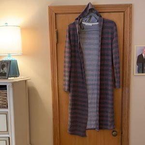 NWOT Chloe & Katie striped hooded duster